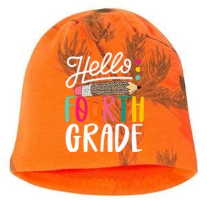 Hello Fourth Grade Leopard Pencil Team 4Th Grade Teacher Meaningful Gift Kati - Camo Knit Beanie