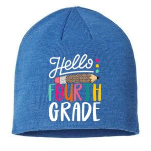 Hello Fourth Grade Leopard Pencil Team 4Th Grade Teacher Meaningful Gift Sustainable Beanie