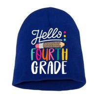 Hello Fourth Grade Leopard Pencil Team 4Th Grade Teacher Meaningful Gift Short Acrylic Beanie