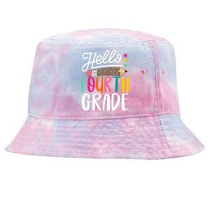 Hello Fourth Grade Leopard Pencil Team 4Th Grade Teacher Meaningful Gift Tie-Dyed Bucket Hat