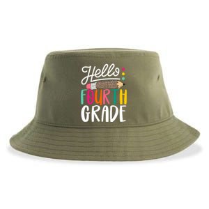 Hello Fourth Grade Leopard Pencil Team 4Th Grade Teacher Meaningful Gift Sustainable Bucket Hat