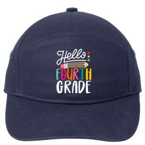 Hello Fourth Grade Leopard Pencil Team 4Th Grade Teacher Meaningful Gift 7-Panel Snapback Hat