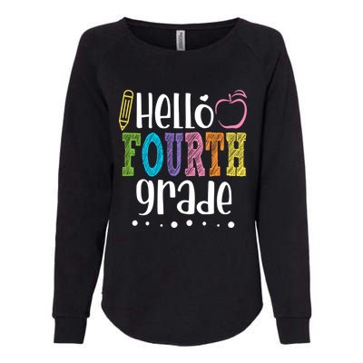 Hello Fourth Grade Pencil Back To School 4Th Grade Teacher Gift Womens California Wash Sweatshirt