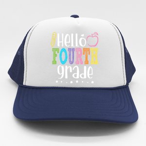 Hello Fourth Grade Pencil Back To School 4Th Grade Teacher Gift Trucker Hat