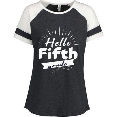 Hello Fifth Grade Enza Ladies Jersey Colorblock Tee