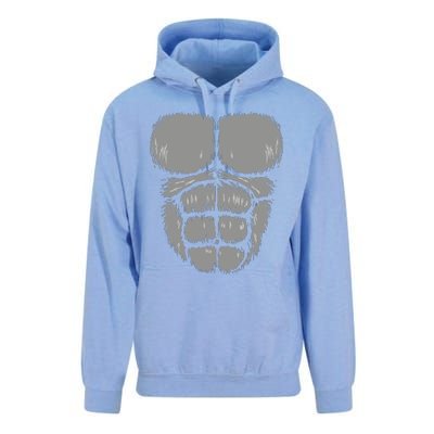 Halloween Funny Gorilla Monkey Belly Chest Costume Unisex Surf Hoodie