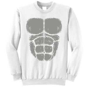 Halloween Funny Gorilla Monkey Belly Chest Costume Sweatshirt