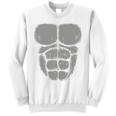 Halloween Funny Gorilla Monkey Belly Chest Costume Sweatshirt