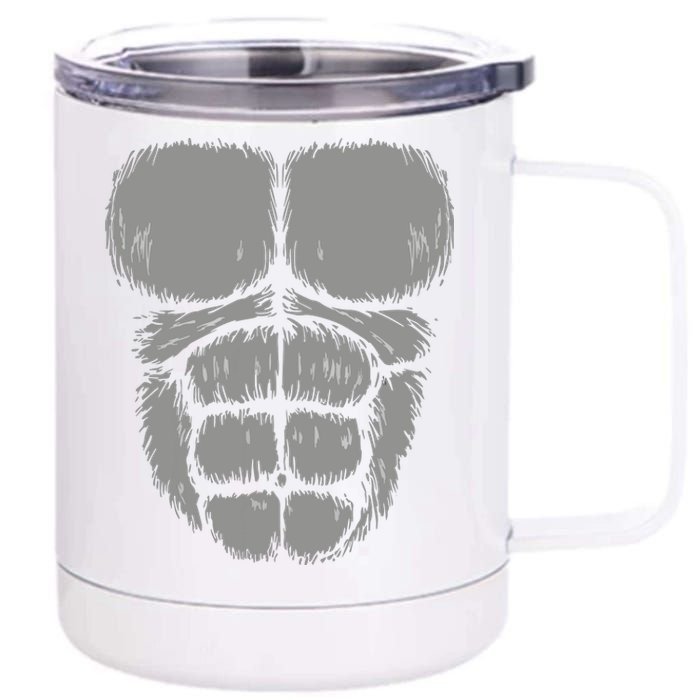 Halloween Funny Gorilla Monkey Belly Chest Costume 12 oz Stainless Steel Tumbler Cup