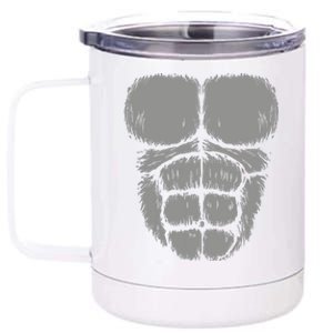 Halloween Funny Gorilla Monkey Belly Chest Costume 12 oz Stainless Steel Tumbler Cup