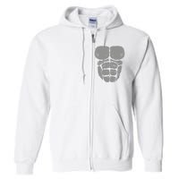 Halloween Funny Gorilla Monkey Belly Chest Costume Full Zip Hoodie