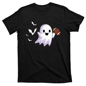 Halloween Football Ghost Playing All Hallows Day T-Shirt