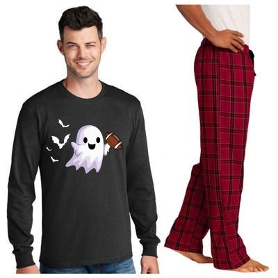 Halloween Football Ghost Playing All Hallows Day Long Sleeve Pajama Set