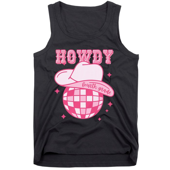 Howdy Fourth Grade Disco Cowboy Back To School Teacher Tank Top