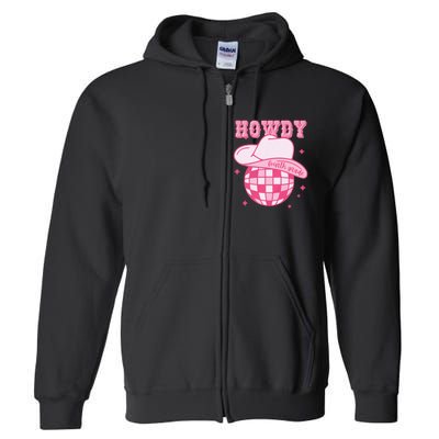 Howdy Fourth Grade Disco Cowboy Back To School Teacher Full Zip Hoodie