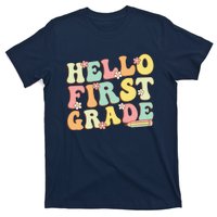 Hello First Grade Team 1st Grade Teacher Girl Back To School T-Shirt