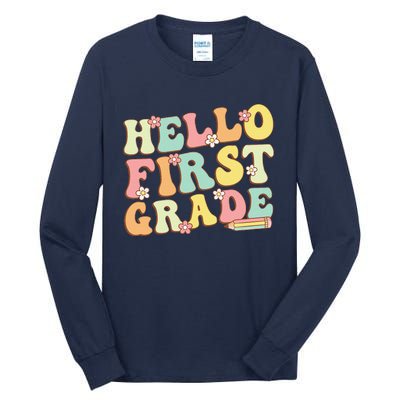 Hello First Grade Team 1st Grade Teacher Girl Back To School Tall Long Sleeve T-Shirt