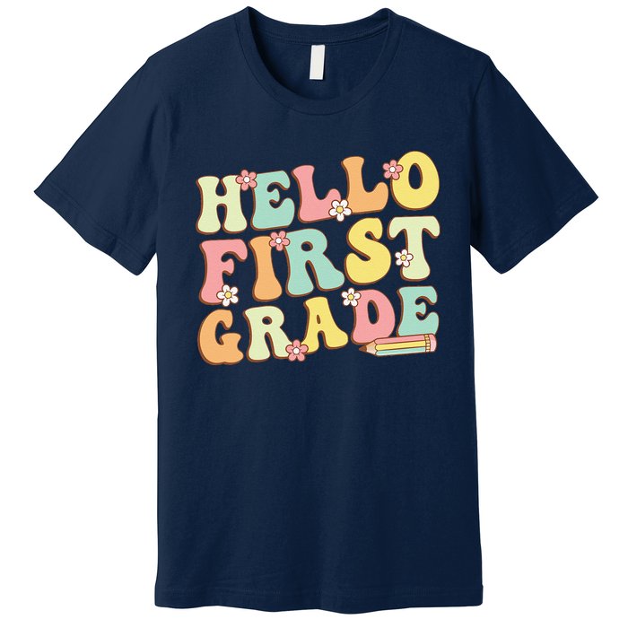 Hello First Grade Team 1st Grade Teacher Girl Back To School Premium T-Shirt