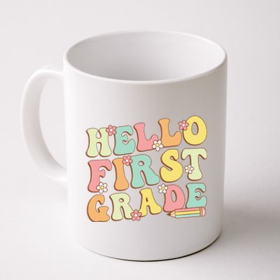 Hello First Grade Team 1st Grade Teacher Girl Back To School Coffee Mug