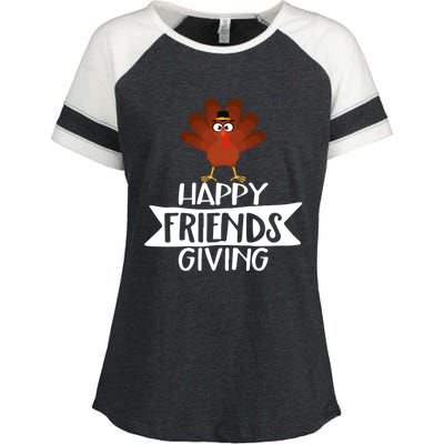 Happy Friends Giving Best Besties Friendship Bff Gift Enza Ladies Jersey Colorblock Tee