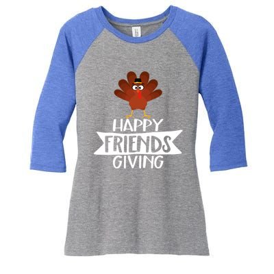 Happy Friends Giving Best Besties Friendship Bff Gift Women's Tri-Blend 3/4-Sleeve Raglan Shirt