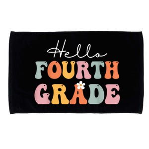 Hello Fourth Grade Back To School Groovy Teacher Student Microfiber Hand Towel