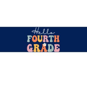 Hello Fourth Grade Back To School Groovy Teacher Student Bumper Sticker