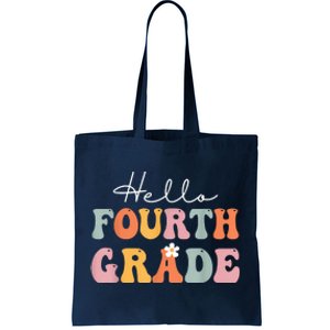 Hello Fourth Grade Back To School Groovy Teacher Student Tote Bag