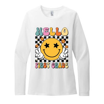 Hello First Grade Team 1st Grade Teacher Girl Back To School Womens CVC Long Sleeve Shirt