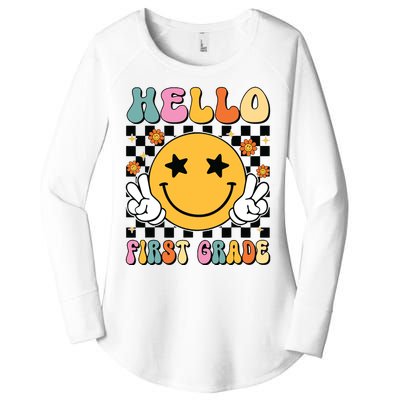 Hello First Grade Team 1st Grade Teacher Girl Back To School Women's Perfect Tri Tunic Long Sleeve Shirt