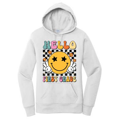 Hello First Grade Team 1st Grade Teacher Girl Back To School Women's Pullover Hoodie