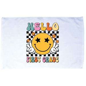 Hello First Grade Team 1st Grade Teacher Girl Back To School Microfiber Hand Towel