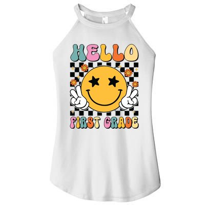 Hello First Grade Team 1st Grade Teacher Girl Back To School Women's Perfect Tri Rocker Tank