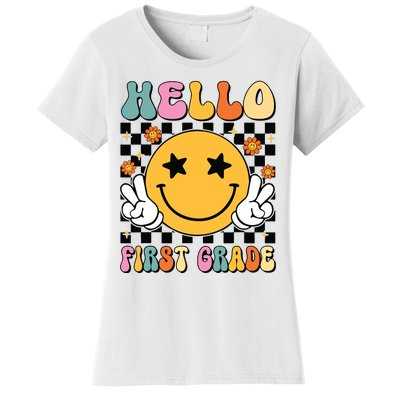 Hello First Grade Team 1st Grade Teacher Girl Back To School Women's T-Shirt