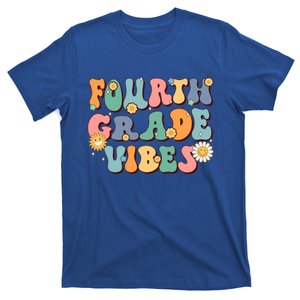 Hippie Fourth Grade Vibes Retro Groovy First Day Of School Great Gift T-Shirt