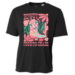 Howdy Fourth Grade Western 4th Grade Teacher Cowboy Cowgirl Cooling Performance Crew T-Shirt