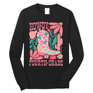 Howdy Fourth Grade Western 4th Grade Teacher Cowboy Cowgirl Long Sleeve Shirt