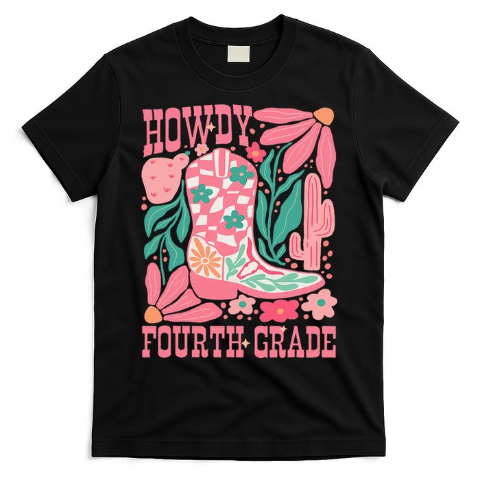 Howdy Fourth Grade Western 4th Grade Teacher Cowboy Cowgirl T-Shirt