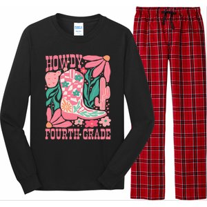 Howdy Fourth Grade Western 4th Grade Teacher Cowboy Cowgirl Long Sleeve Pajama Set