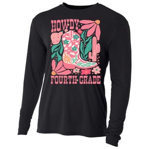 Howdy Fourth Grade Western 4th Grade Teacher Cowboy Cowgirl Cooling Performance Long Sleeve Crew