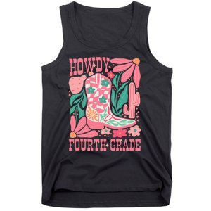 Howdy Fourth Grade Western 4th Grade Teacher Cowboy Cowgirl Tank Top