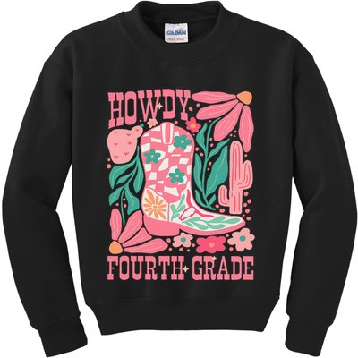 Howdy Fourth Grade Western 4th Grade Teacher Cowboy Cowgirl Kids Sweatshirt