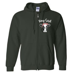 Hay Farmer Gift Cattle Cow Lovers Full Zip Hoodie