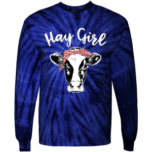 Hay Farmer Gift Cattle Cow Lovers Tie-Dye Long Sleeve Shirt