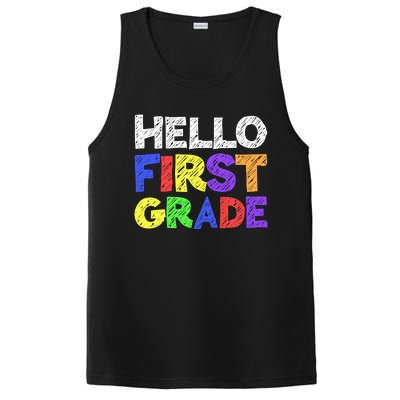 Hello First Grade 1st Grade Back To School PosiCharge Competitor Tank