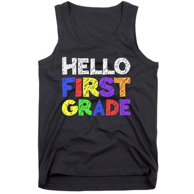 Hello First Grade 1st Grade Back To School Tank Top