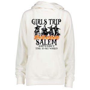 Halloween Funny Girl Trip Salem Time To Get Witch Gift Womens Funnel Neck Pullover Hood