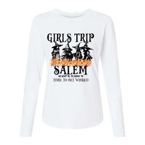 Halloween Funny Girl Trip Salem Time To Get Witch Gift Womens Cotton Relaxed Long Sleeve T-Shirt