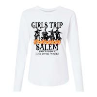 Halloween Funny Girl Trip Salem Time To Get Witch Gift Womens Cotton Relaxed Long Sleeve T-Shirt