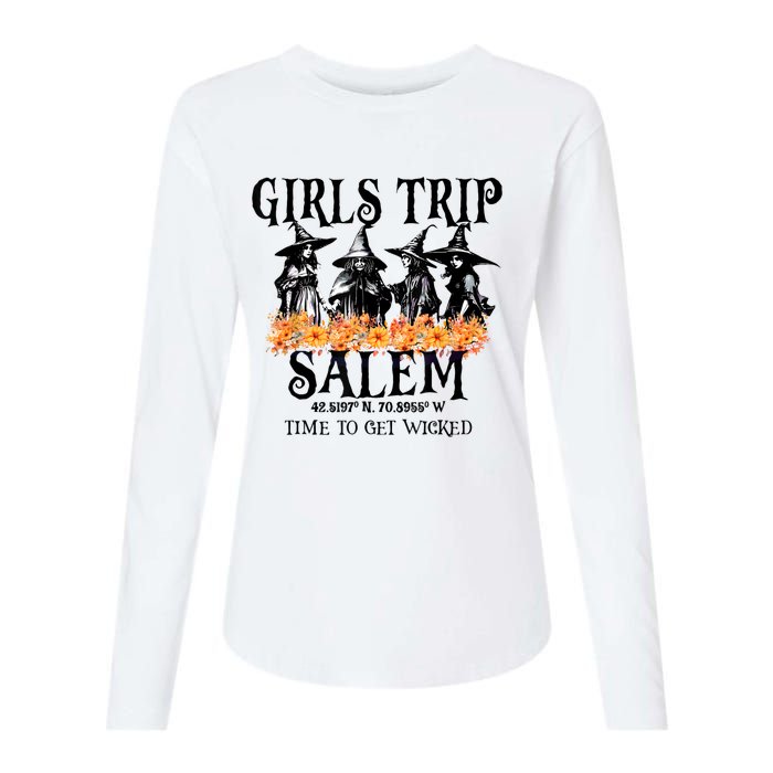 Halloween Funny Girl Trip Salem Time To Get Witch Gift Womens Cotton Relaxed Long Sleeve T-Shirt